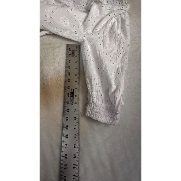 Dotti Womens White Cotton Eyelet Lace Open Front Duster Cardigan/Dress Small - Picture 8 of 9